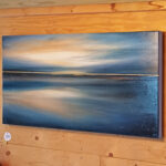 Seascape with a golden horizon